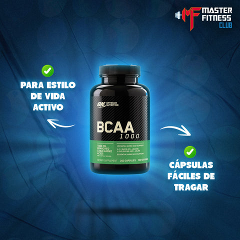 BCAA 1000 200 Cápsulas Optimum Nutrition (100 Servicios)