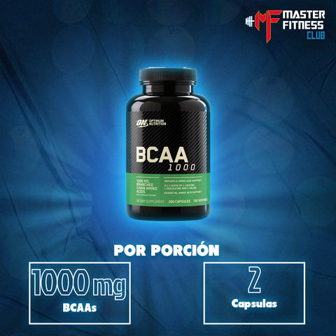 BCAA 1000 200 Cápsulas Optimum Nutrition (100 Servicios)