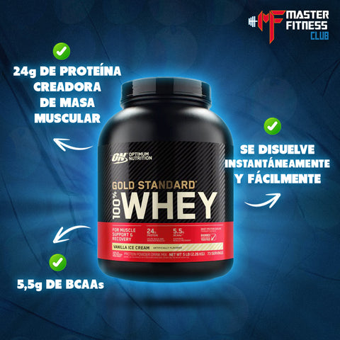 Gold Standard 100% Whey 5 Lb Proteína aislada – Optimum Nutrition