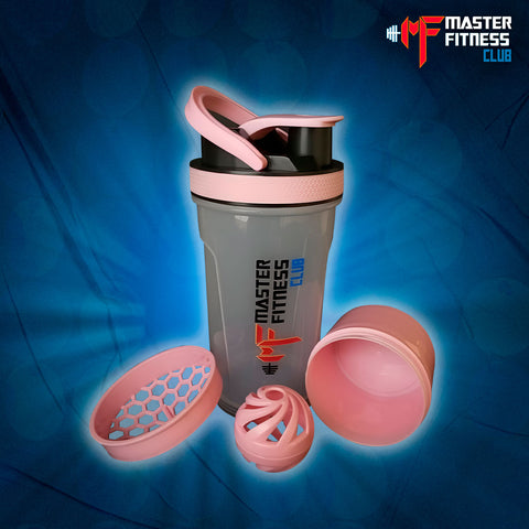 Shaker con rejilla, bola mezcladora y compartimento.
